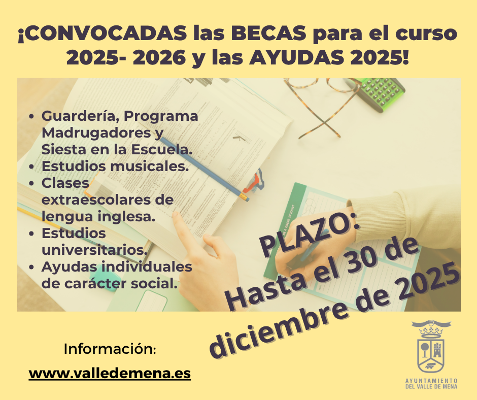Becas 2025-2026 y de las ayudas individuales de carácter social 2025